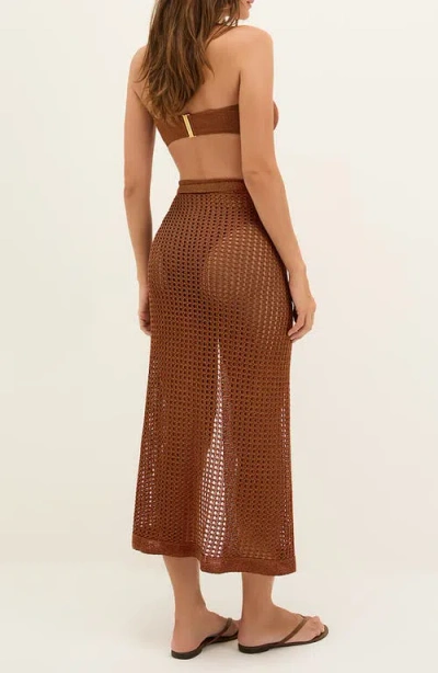 Vix Paula Hermanny Rena Open Stitch Cover-up Pareo In Brown