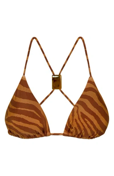 Vix Paula Hermanny Sundown Misty Racerback Bikini Top In Brown
