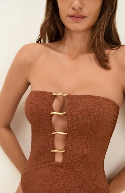 Vix Paula Hermanny Firenze Judy Strapless One-piece Swimsuit In Brown