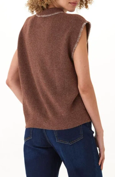 Threads 4 Thought Julieta Cozy Blanket Stitch Polo Sweater In Brown