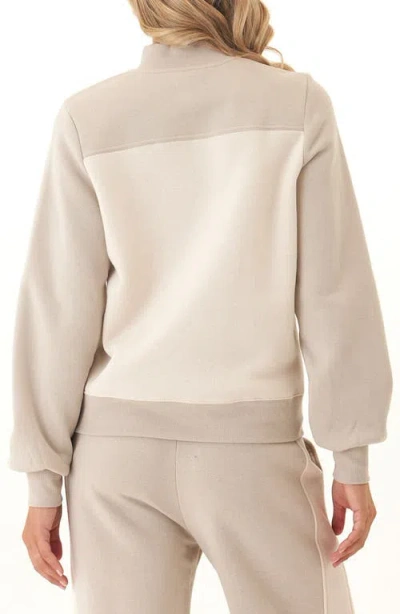 Threads 4 Thought Kianna Triblend Colorblock Fleece Quarter Zip In Neutral