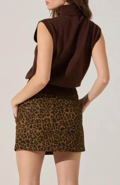 Astr The Label Avah Turtleneck Wool Blend Sweater Vest In Brown