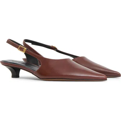 Mansur Gavriel Anna Slingback Heeled Pumps In Pink