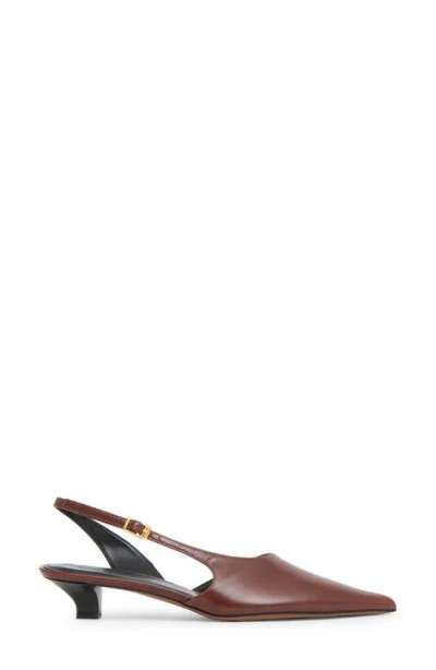 Mansur Gavriel Anna Slingback Heeled Pumps In Pink