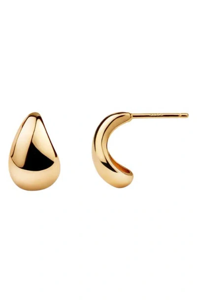 Made By Mary Gloss Drop Stud Earrings In Gold