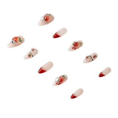 3h Nails Handmade Reusable Press-on Nails In Red