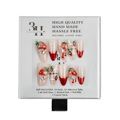 3h Nails Handmade Reusable Press-on Nails In Red