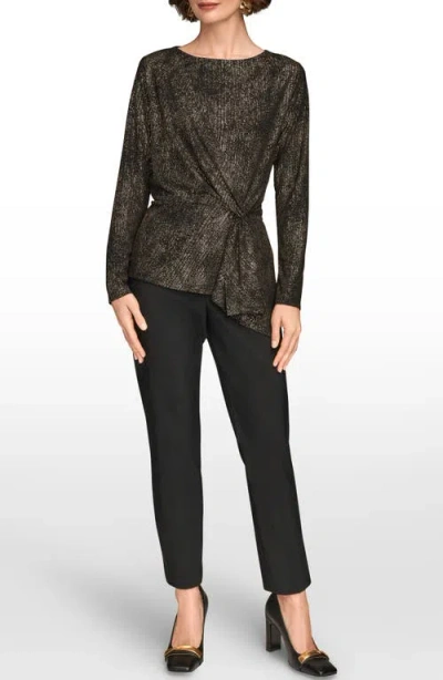 Donna Karan New York Metallic Long Sleeve Shirt In Multi