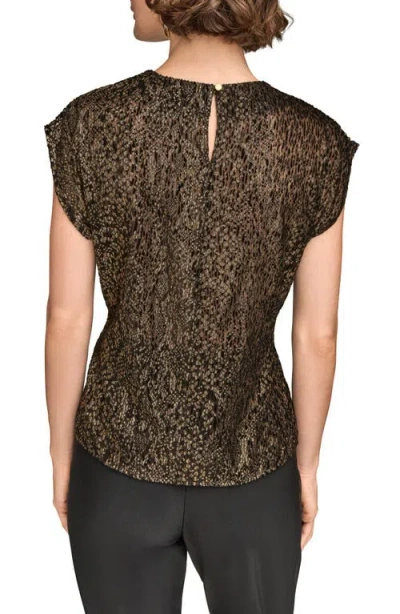 Donna Karan New York Metallic Cap Sleeve Top In Multi