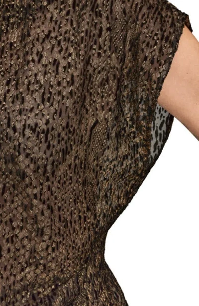 Donna Karan New York Metallic Cap Sleeve Top In Multi