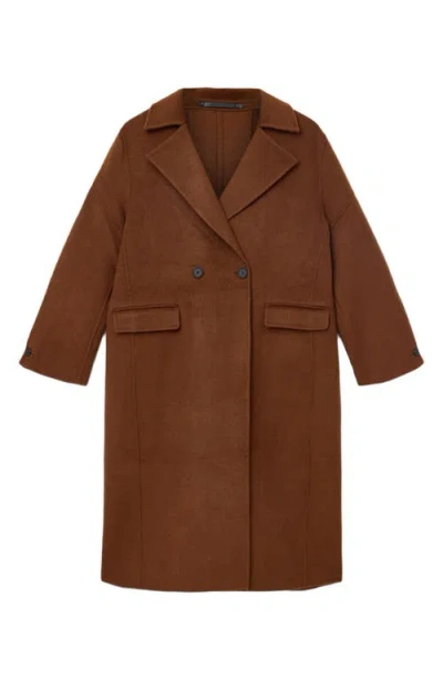 Allsaints Womens Cinnamon Brown Sellema Notched-lapel Wool Blend Coat In Multi