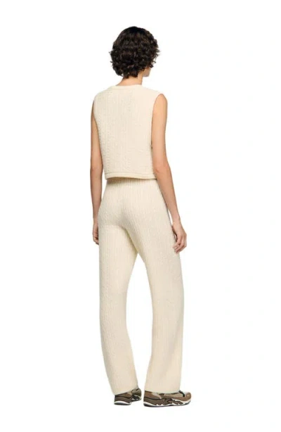 Sandro Valdo Cable Knit Vest In Neutral