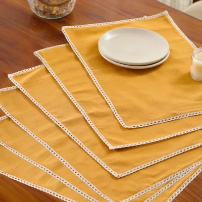 Mela Artisans Cotton Crochet Placemats In Multi