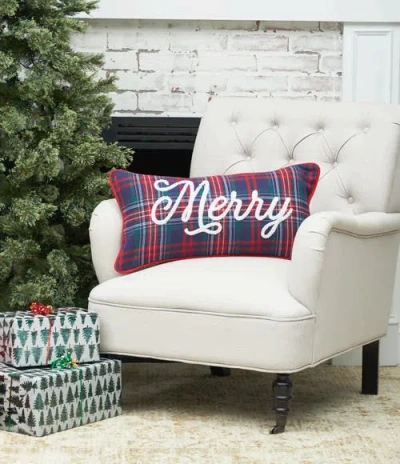 C & F Home C&f Home Plaid Typographical Decorative Throw Pillows In Multi