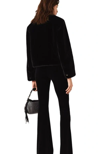 Maje Pivelvet Stretch Velour Trousers In Black