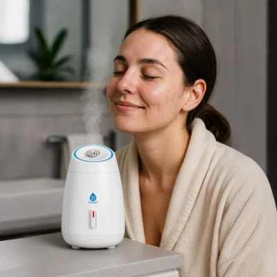 Pursonic Glow & Go Skincare Essentials Bundle Nano Facial Steamer + Clean Facial Towels In White