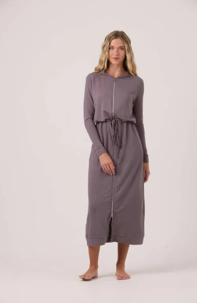 By Tess Collection Hoodie Dress Maxi In Purple