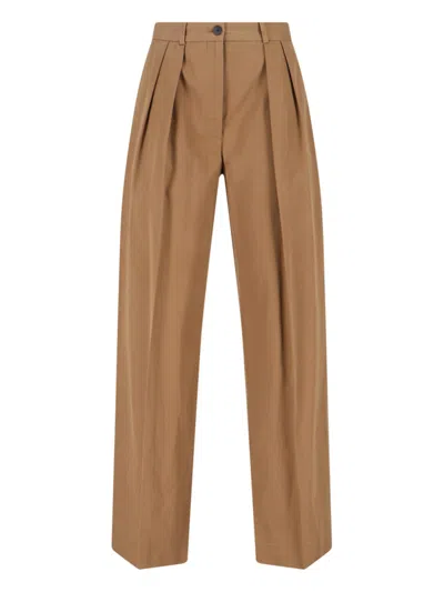 The Row Tailored Trousers With Pleats And Pockets In Neutral