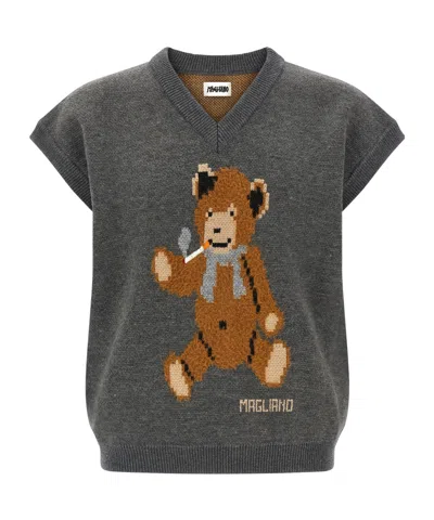 Magliano Wool Vest With Print In Gray