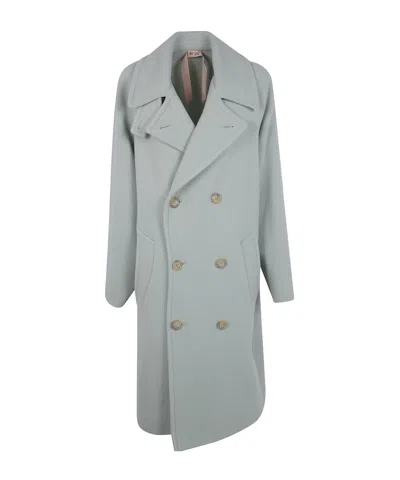 N°21 Double Breasted Maxi Coat In Gray