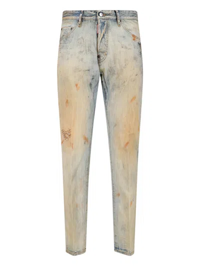 Dsquared2 Cool Guy Faded-effect Paint-splatter Jeans In Gray