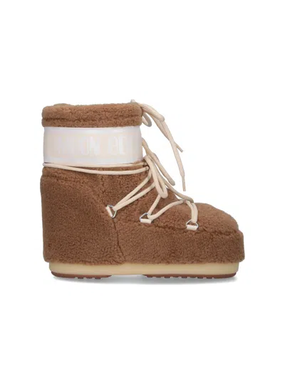 Moon Boot "icon Low" Padded Ankle Boots In Brown