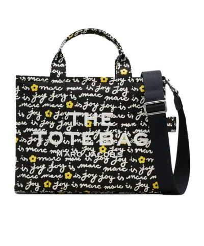 Marc Jacobs The Joy Canvas Medium Tote Bag In Black