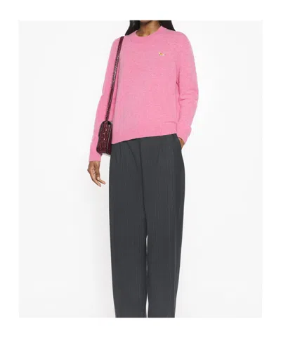Maison Kitsuné Baby Fox Lambswool Regular Jumper In Pink