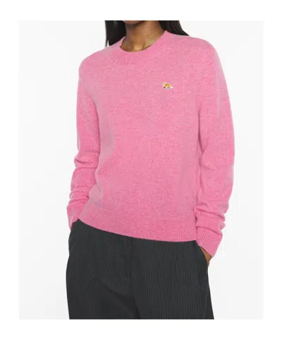 Maison Kitsuné Baby Fox Lambswool Regular Jumper In Pink