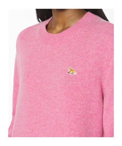 Maison Kitsuné Baby Fox Lambswool Regular Jumper In Pink