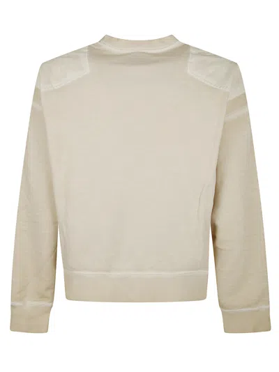 Dsquared2 Oversized Crewneck Sweatshirt With Unique Shoulder Patches In Neutral