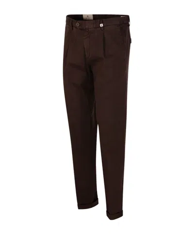 Myths Tailored Long Pants With Smooth Finish And Rolled Cuffs In Brown