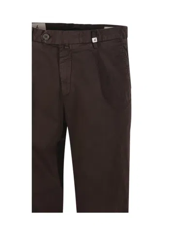 Myths Tailored Long Pants With Smooth Finish And Rolled Cuffs In Brown