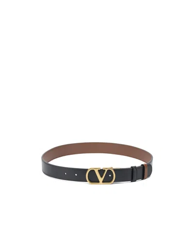 Valentino Reversible Vlogo Signature Belt In Black