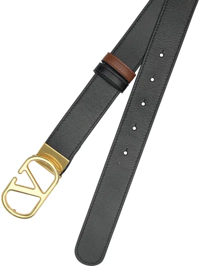 Valentino Reversible Vlogo Signature Belt In Black