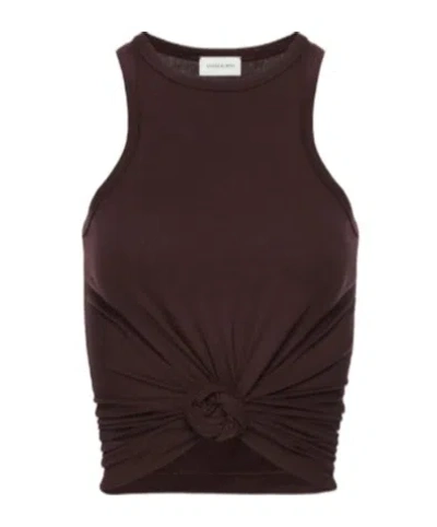 Magda Butrym Tank Top With Knot In Brown