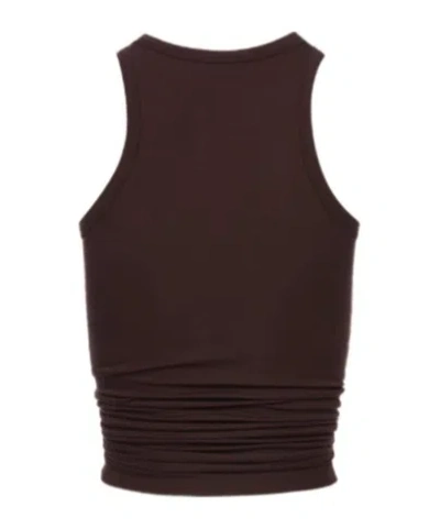 Magda Butrym Tank Top With Knot In Brown