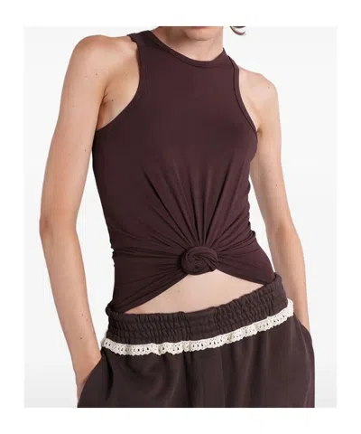 Magda Butrym Tank Top With Knot In Brown
