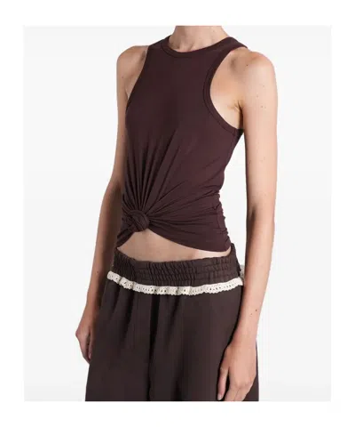 Magda Butrym Tank Top With Knot In Brown