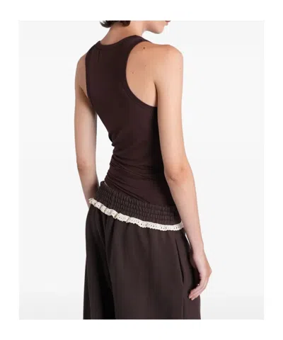 Magda Butrym Tank Top With Knot In Brown