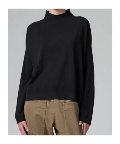 Transit Wool Blend High Neck Sweater In Black