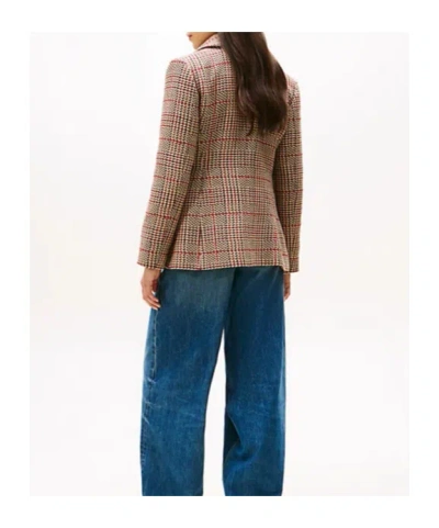 Tommy Hilfiger Check Blazer With Notched Lapels And Pockets In Multi