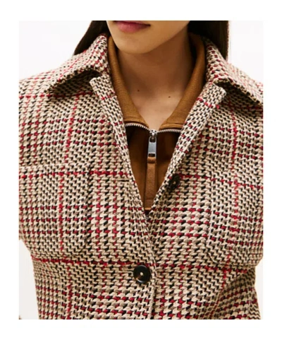Tommy Hilfiger Check Blazer With Notched Lapels And Pockets In Multi