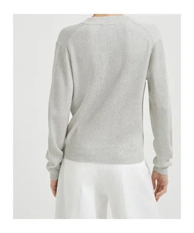 Brunello Cucinelli Long Sleeve Sweater In White