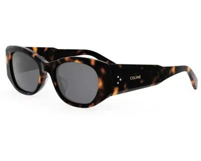 Celine 3 Dots Acetate Oval Sunglasses In Brown
