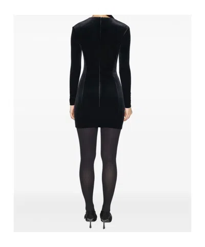 Mugler Long-sleeve Mini Dress In Black