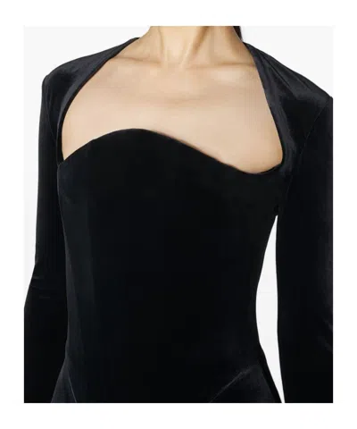 Mugler Long-sleeve Mini Dress In Black