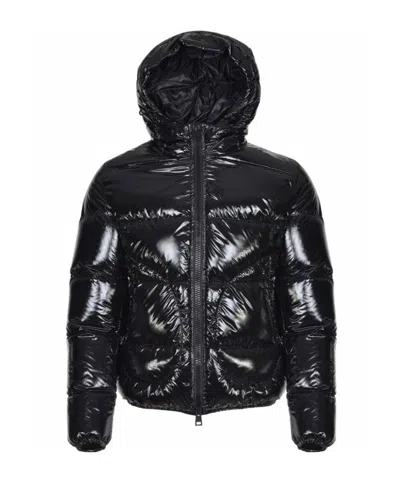 Herno Quilted Down Jacket With Double Zipper In Black