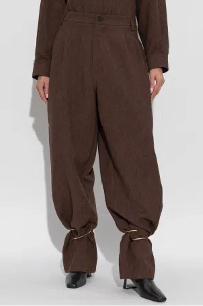 Darkpark Ring-cuff Trousers In Brown