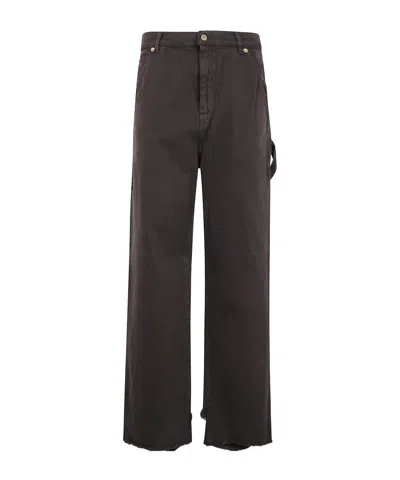 Darkpark Loose Fit Denim Carpenter Trousers In Brown